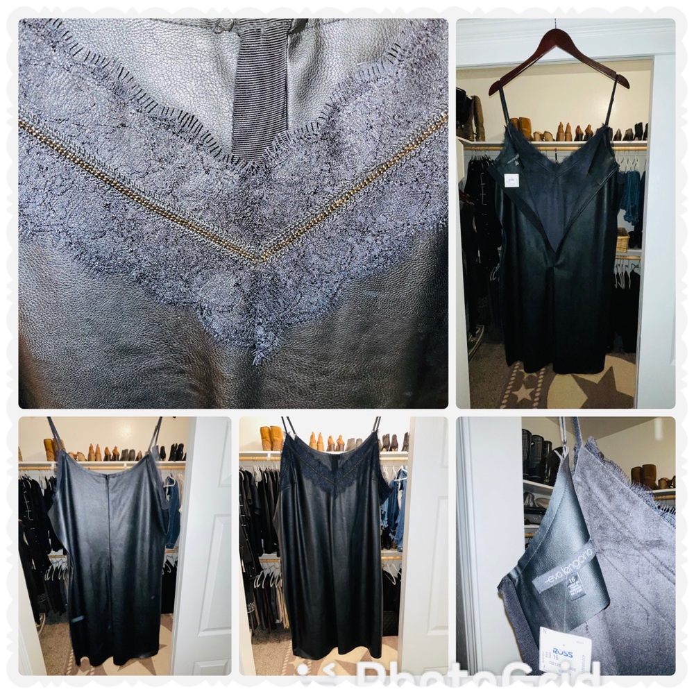 Faux Soft Leather Slip Dress